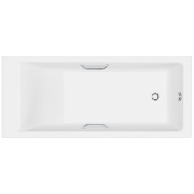 Ванна из искусственного камня Delice Diapason Ultra с узким бортом 150x70 глянцевая с ручками хром DLR330047R-G