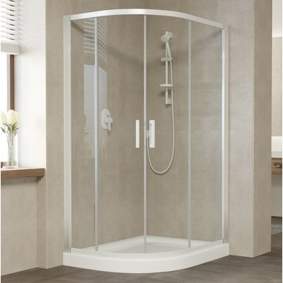 Душевой уголок Vegas Glass ZS-F 110*100 01 01 профиль белый, стекло прозрачное