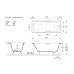 Чугунная ванна Vinsent Veron Concept 140x70x42 с квадратными ручками цвет никель