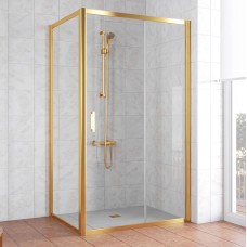 Душевой уголок Vegas Glass ZP+ZPV 100*80 09 01 профиль золото, стекло прозрачное 