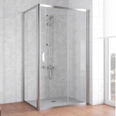 Душевой уголок Vegas Glass ZP+ZPV 100*80 08 01 профиль глянцевый хром, стекло прозрачное 