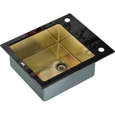 Мойка кухонная Zorg Inox Glass GL-6051-BLACK-BRONZE черное стекло 