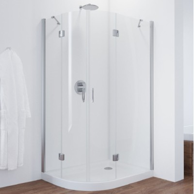 Душевой уголок Vegas Glass AFS-F 120*80 08 01 R профиль глянцевый хром, стекло прозрачное