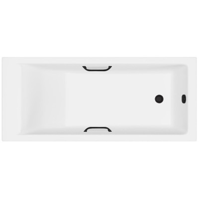 Ванна из искусственного камня Delice Diapason Ultra с узким бортом 160x70 глянцевая с черными ручками DLR330048RB-G