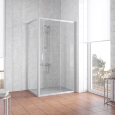 Душевой уголок Vegas Glass ZP+ZPV 100*80 07 01 профиль матовый хром, стекло прозрачное 