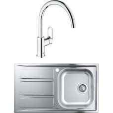 Комплект  Мойка кухонная Grohe K400 31566SD0 + Смеситель Grohe BauLoop 31368000 для кухонной мойки 