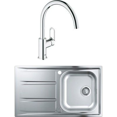 Комплект  Мойка кухонная Grohe K400 31566SD0 + Смеситель Grohe BauLoop 31368000 для кухонной мойки