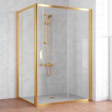 Душевой уголок Vegas Glass ZP+ZPV 140*100 09 01 профиль золото, стекло прозрачное 