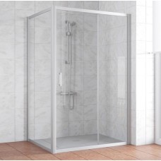 Душевой уголок Vegas Glass ZP+ZPV 140*80 07 01 профиль матовый хром, стекло прозрачное 