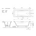Чугунная ванна Vinsent Veron Aura 170x75x42 с дугообразными ручками цвет никель