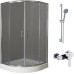 Душевой уголок BelBagno Uno R 2 90 P Cr + Смеситель BelBagno Tanaro TAN ESDM CRM для душа + Душевой гарнитур BelBagno Vittoria VIT SAL CRM