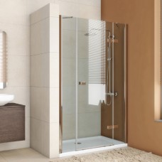Душевая дверь в нишу GuteWetter Trend Door GK-863P правая 140 см стекло бесцветное Two, профиль хром 