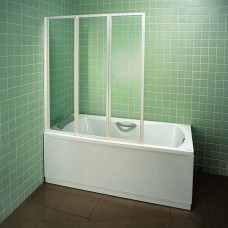 Шторка на ванну Ravak VS3 115 Transparent, профиль белый 