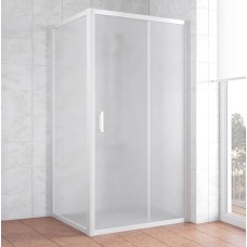 Душевой уголок Vegas Glass ZP+ZPV 100*100 01 10 профиль белый, стекло сатин 