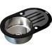 Мойка кухонная Zorg Inox Glass GL-7851-OV-BLACK черное стекло