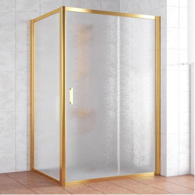 Душевой уголок Vegas Glass ZP+ZPV 130*100 09 02 профиль золото, стекло шиншилла