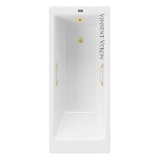 Чугунная ванна Vinsent Veron Tampa 170x70x42 с квадратными ручками матовое золото