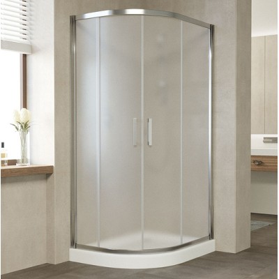 Душевой уголок Vegas Glass ZS-F 100*80 08 10 профиль глянцевый хром, стекло сатин