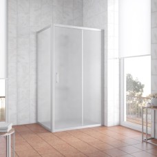 Душевой уголок Vegas Glass ZP+ZPV 110*80 07 10 профиль матовый хром, стекло сатин 