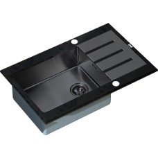 Мойка кухонная Zorg Inox Glass GL-7851-black-grafit черное стекло 