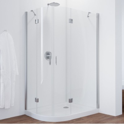 Душевой уголок Vegas Glass AFS-F 110*100 08 01 R профиль глянцевый хром, стекло прозрачное