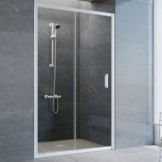 Душевая дверь в нишу Vegas Glass ZP 115 01 01 профиль белый, стекло прозрачное 