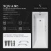 Чугунная ванна Vinsent Veron Square 170x75x45 с квадратными ручками оружейная сталь и антискользящим покрытием