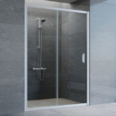 Душевая дверь в нишу Vegas Glass ZP 135 07 01 профиль матовый хром, стекло прозрачное 