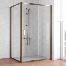 Душевой уголок Vegas Glass ZP+ZPV 110*100 05 01 профиль бронза, стекло прозрачное 