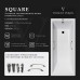Чугунная ванна Vinsent Veron Square 170x75x45 с квадратными бронзовыми ручками и антискользящим покрытием