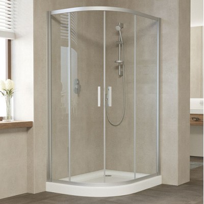 Душевой уголок Vegas Glass ZS-F 110*90 07 01 профиль матовый хром, стекло прозрачное