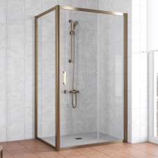 Душевой уголок Vegas Glass ZP+ZPV 100*90 05 01 профиль бронза, стекло прозрачное 