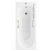 Чугунная ванна Vinsent Veron Soissons 170x70x42 с квадратными золотыми ручками и антискользящим покрытием