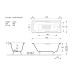 Чугунная ванна Vinsent Veron Concept 140x70x42 с дугообразными ручками цвет никель и антискользящим покрытием