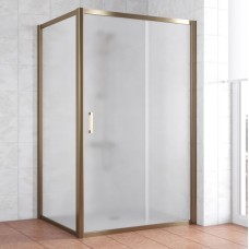 Душевой уголок Vegas Glass ZP+ZPV 110*100 05 10 профиль бронза, стекло сатин 