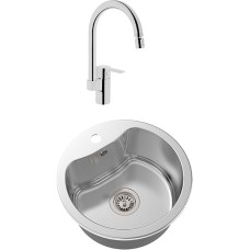 Комплект  Мойка кухонная Oulin OL-357 + Смеситель VitrA Fold S Sink Mixer A42155EXP для кухонной мойки 