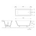 Чугунная ванна Vinsent Veron Square 170x75x45 с антискользящим покрытием