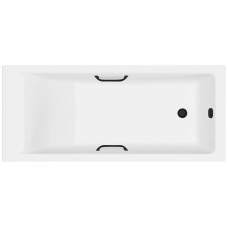 Ванна из искусственного камня Delice Diapason Ultra с узким бортом 180x80 глянцевая с черными ручками DLR330052RB-G