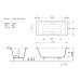 Чугунная ванна Vinsent Veron Devon 175x70x45 с квадратными ручками цвет никель и антискользящим покрытием
