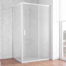 Душевой уголок Vegas Glass ZP+ZPV 110*80 01 10 профиль белый, стекло сатин 