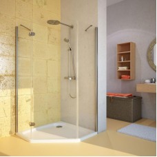 Душевой уголок GuteWetter Lux Festt GK-101 левый 100x100 см стекло бесцветное, профиль хром 