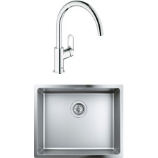 Комплект  Мойка кухонная Grohe K700U 31574SD0 + Смеситель Grohe BauLoop 31368000 для кухонной мойки 