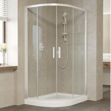 Душевой уголок Vegas Glass ZS-F 110*90 01 01 профиль белый, стекло прозрачное 