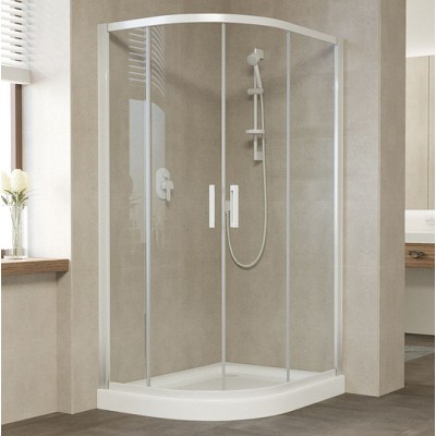 Душевой уголок Vegas Glass ZS-F 110*90 01 01 профиль белый, стекло прозрачное