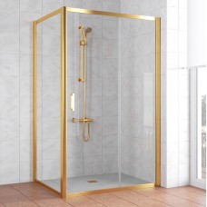Душевой уголок Vegas Glass ZP+ZPV 130*70 09 01 профиль золото, стекло прозрачное 