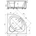 Акриловая ванна Акватек Калипсо 146x146 с гидромассажем