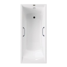 Чугунная ванна Vinsent Veron Devon 180x70x45 с квадратными хромированными ручками и антискользящим покрытием