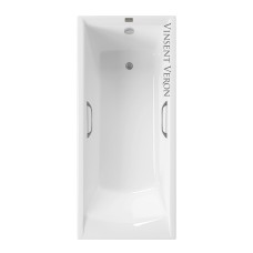 Чугунная ванна Vinsent Veron Devon 175x75x45 с квадратными ручками оружейная сталь