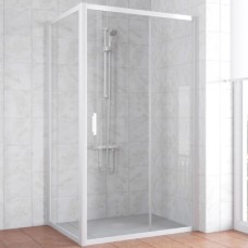 Душевой уголок Vegas Glass ZP+ZPV 110*70 01 01 профиль белый, стекло прозрачное 