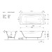 Чугунная ванна Vinsent Veron Aura 150x75x42 с дугообразными ручками цвет никель